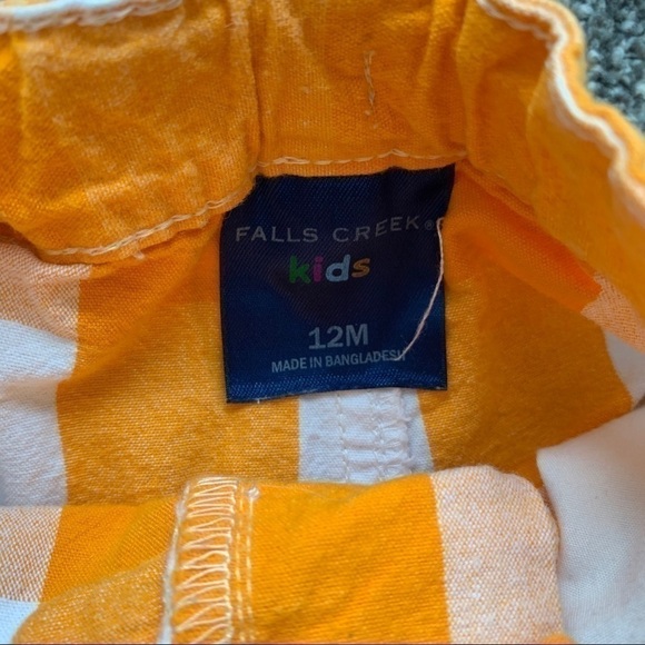 Falls Creek Kids 12 month Orange and White Plaid Shorts - Picture 2 of 6